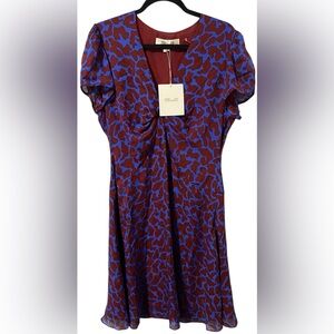 Diane Von Furstenberg Red and Blue Abstract Dress